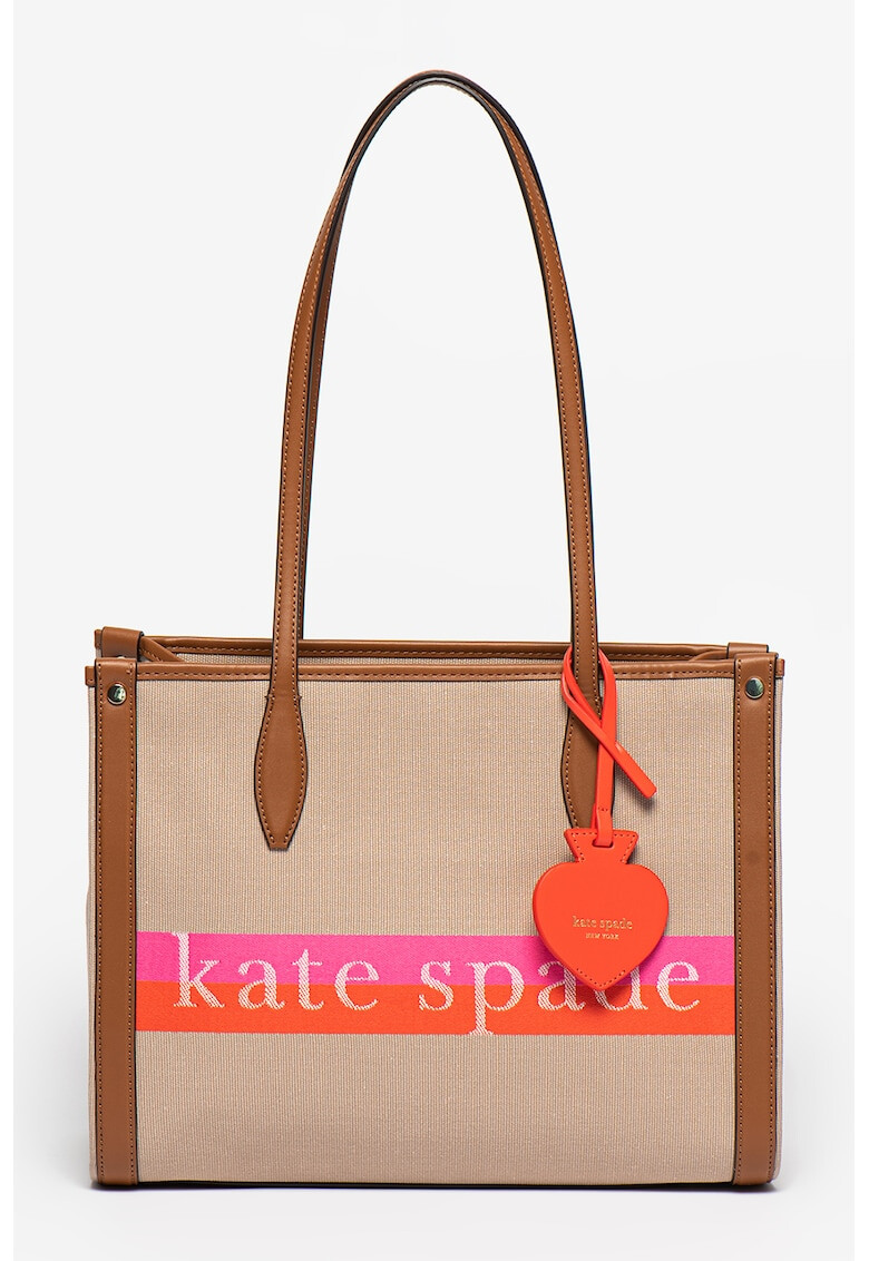 KATE SPADE Текстилна шопинг чанта Market Stripe с лого - Pepit.bg