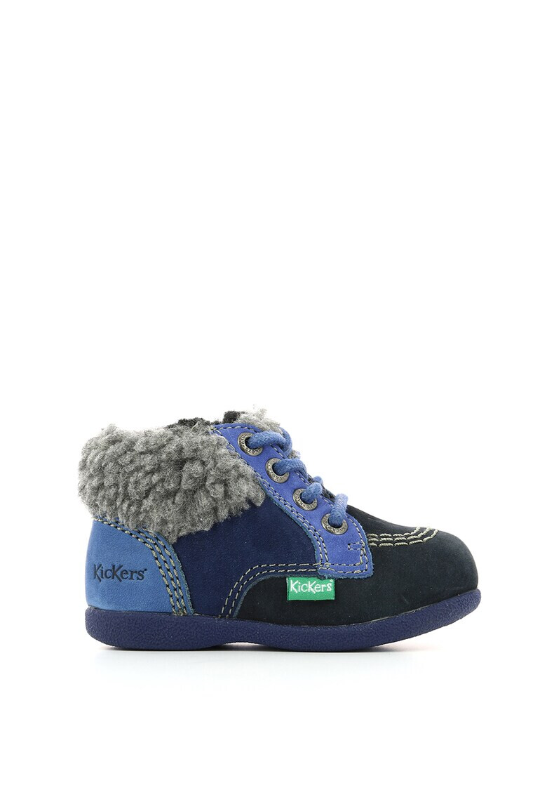 Kickers kids Ботуши от набук с текстил - Pepit.bg