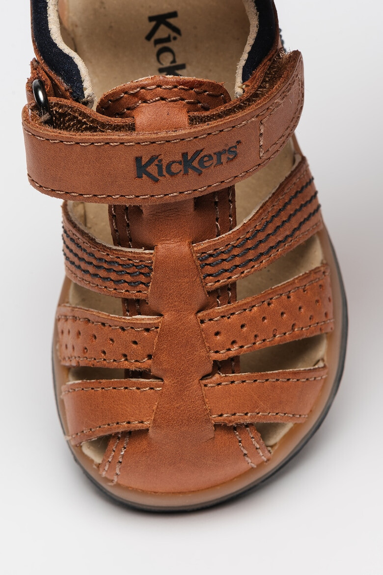 Kickers kids Кожени сандали Platinium - Pepit.bg