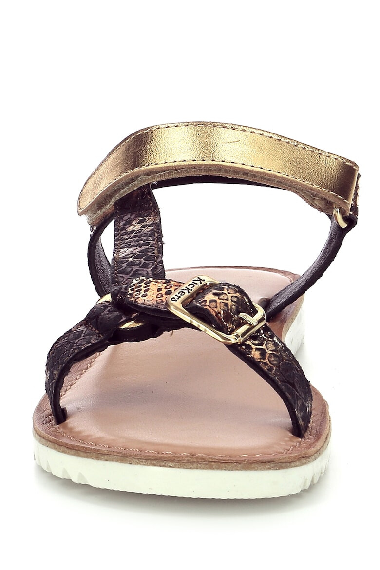 Kickers kids Кожени сандали с шагрен - Pepit.bg