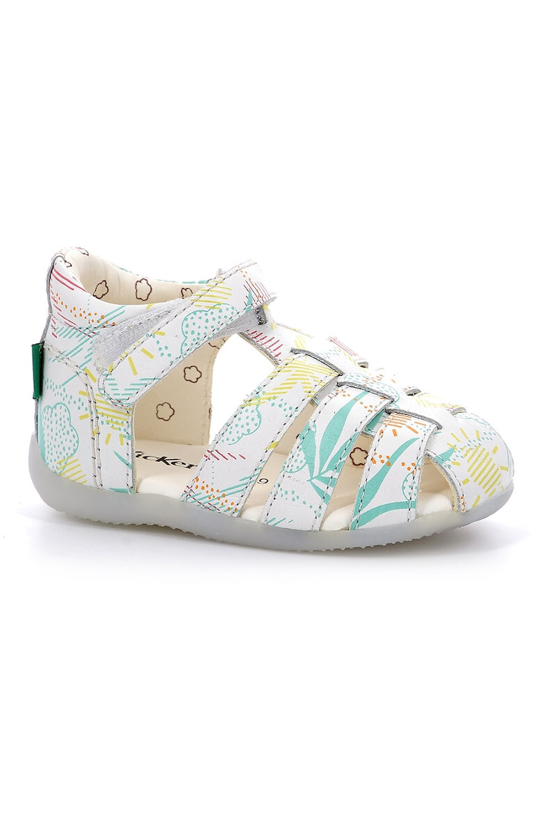 Kickers kids Кожени сандали с шарки - Pepit.bg