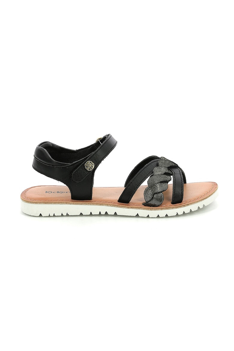 Kickers kids Кожени сандали с велкро - Pepit.bg