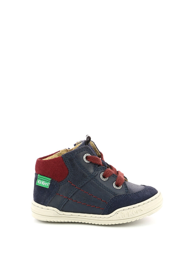 Kickers kids Кожени спортни обувки с велур - Pepit.bg