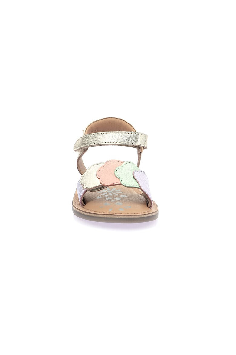 Kickers kids - Лъскави кожени сандали - Златист - Pepit.bg