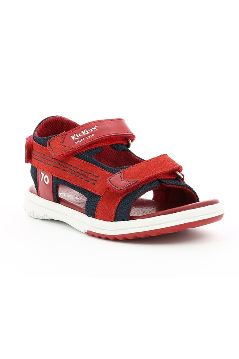 Kickers kids Сандали с велкро и велур - Pepit.bg
