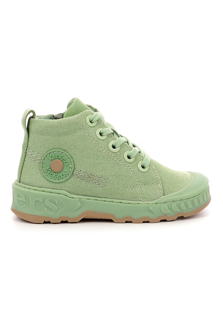 Kickers Текстилни кецове с цип - Бледозелен - Pepit.bg
