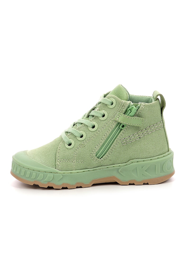 Kickers Текстилни кецове с цип - Бледозелен - Pepit.bg