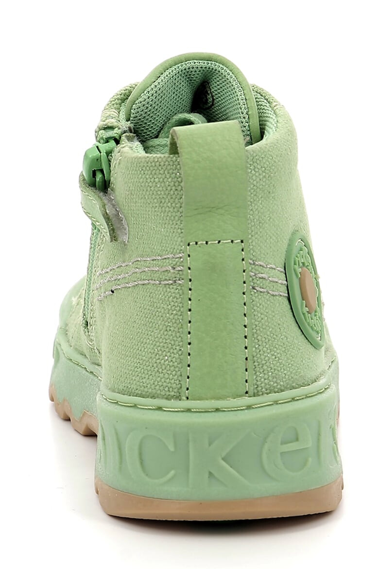 Kickers Текстилни кецове с цип - Бледозелен - Pepit.bg