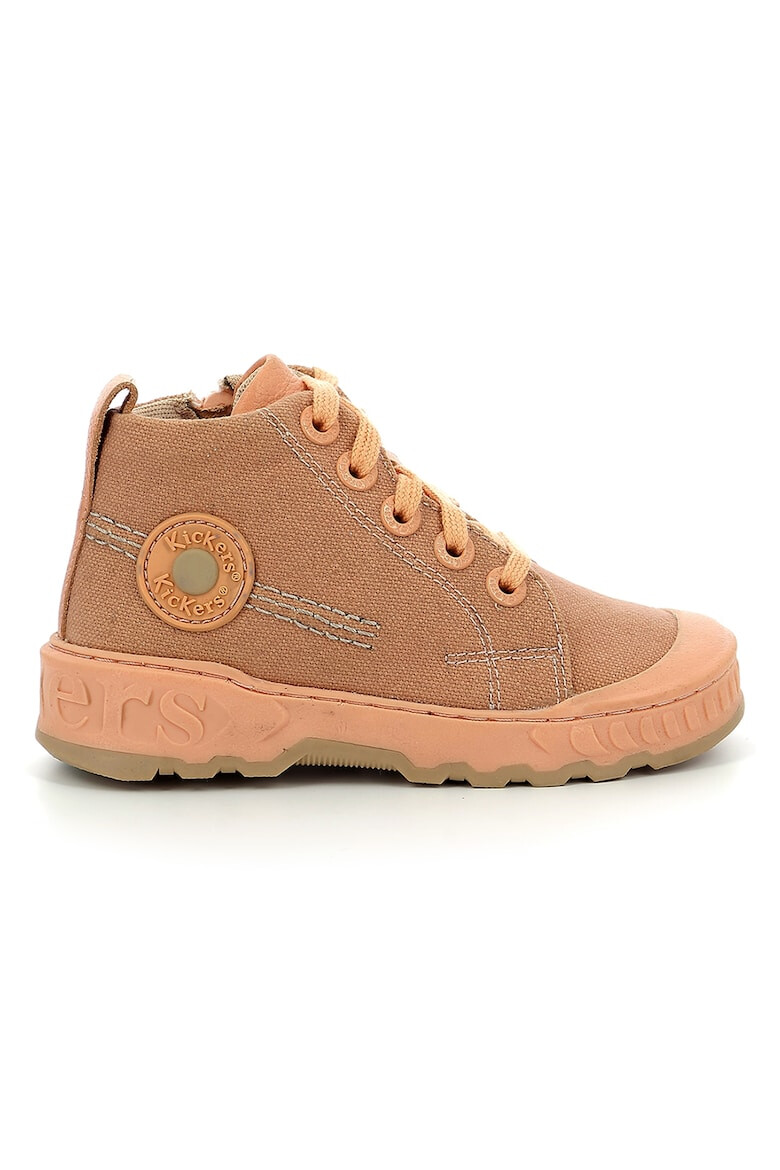 Kickers Текстилни кецове с цип - Бледооранжев - Pepit.bg