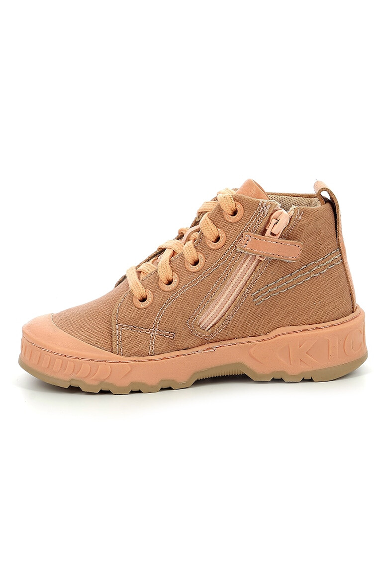 Kickers Текстилни кецове с цип - Бледооранжев - Pepit.bg