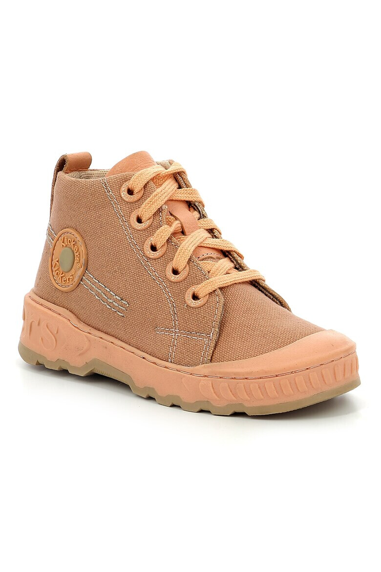 Kickers Текстилни кецове с цип - Бледооранжев - Pepit.bg