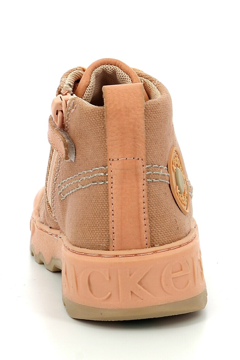 Kickers Текстилни кецове с цип - Бледооранжев - Pepit.bg