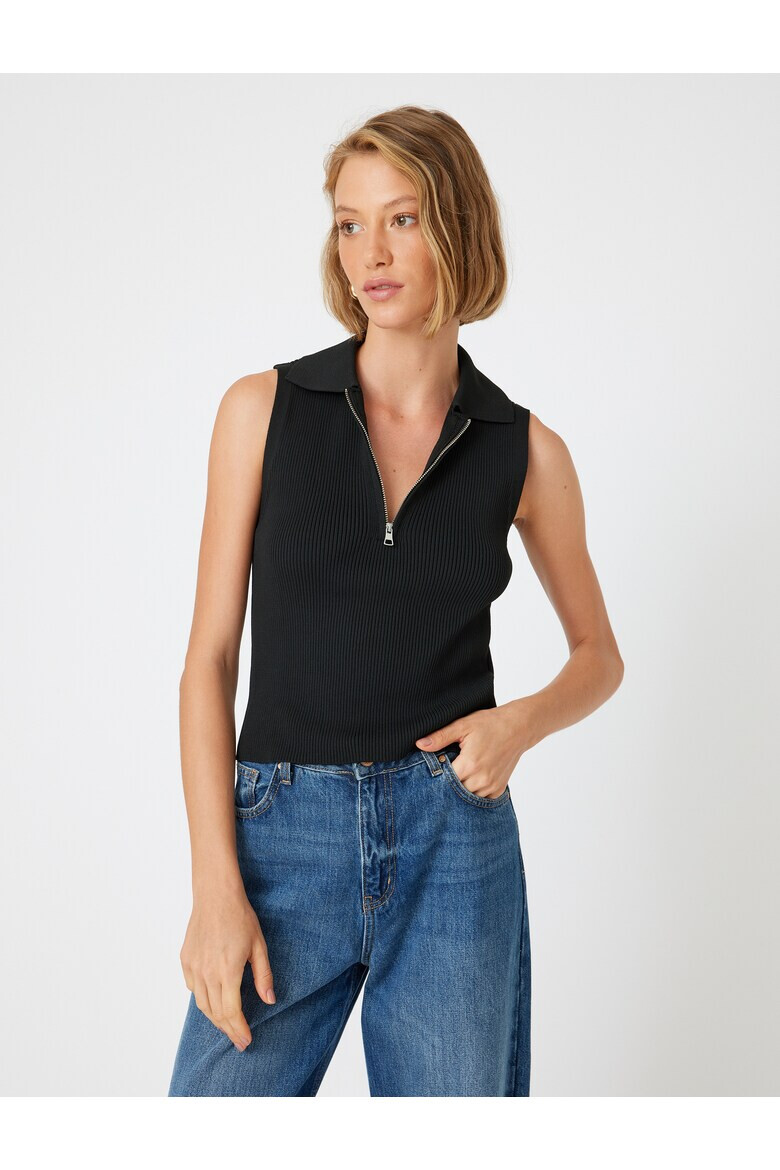 KOTON Блуза с къси цип без ръкави - Pepit.bg