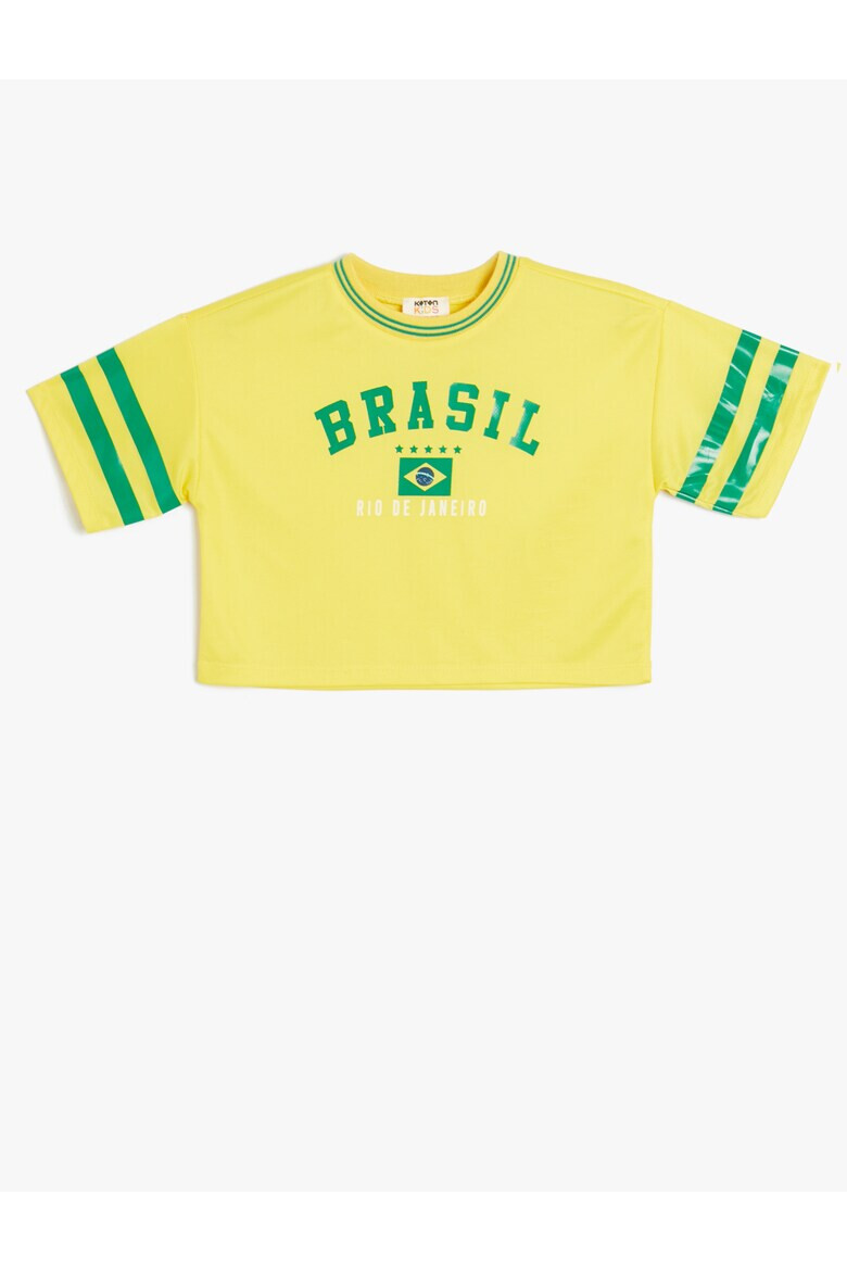 KOTON Къса тениска с принт Brasil - Pepit.bg