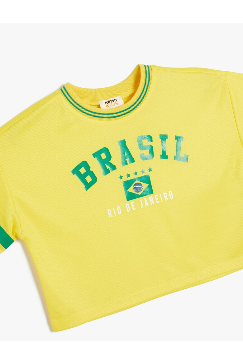 KOTON Къса тениска с принт Brasil - Pepit.bg
