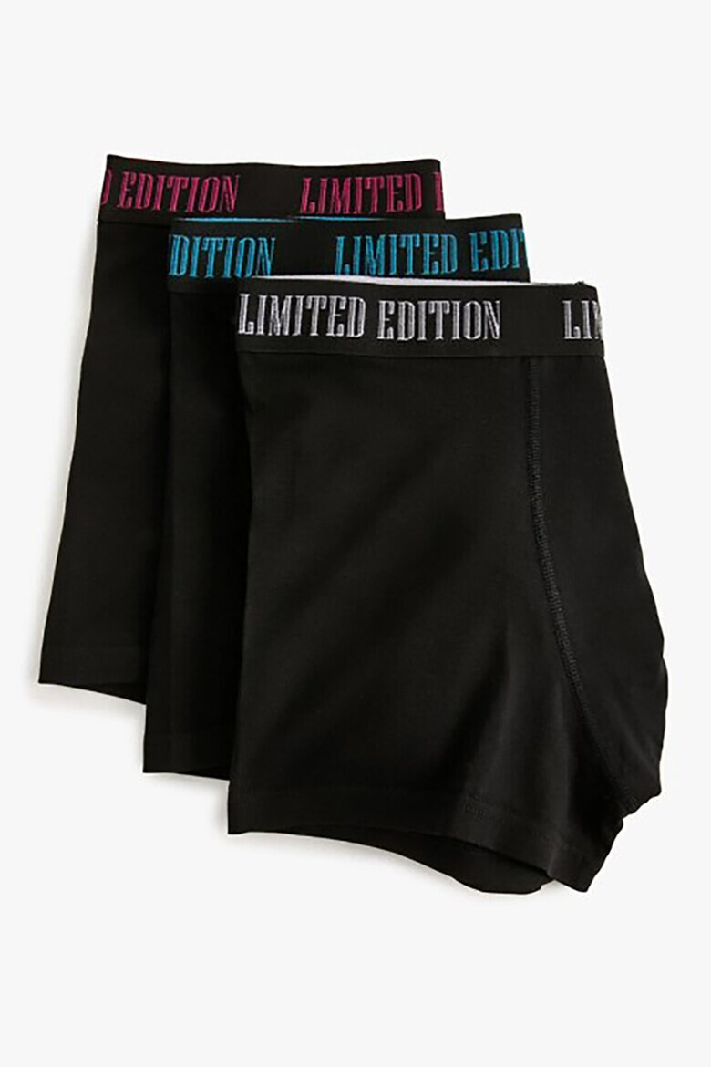 KOTON Памучни боксерки с надпис - 3 чифта - Pepit.bg