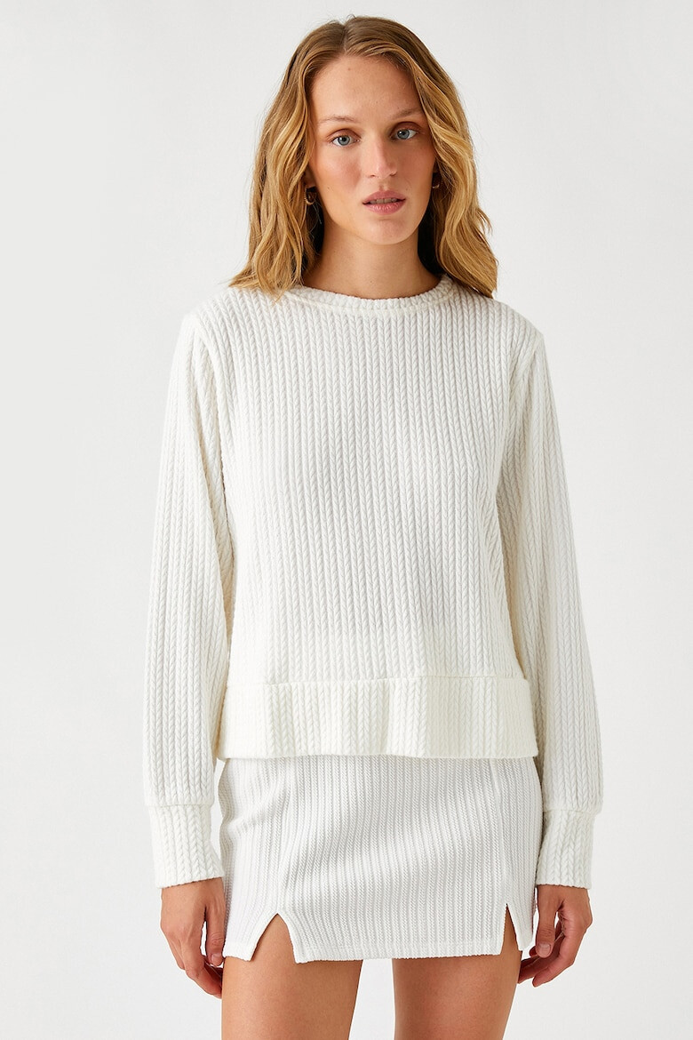 KOTON Пуловер с релеф и овално деколте - Pepit.bg
