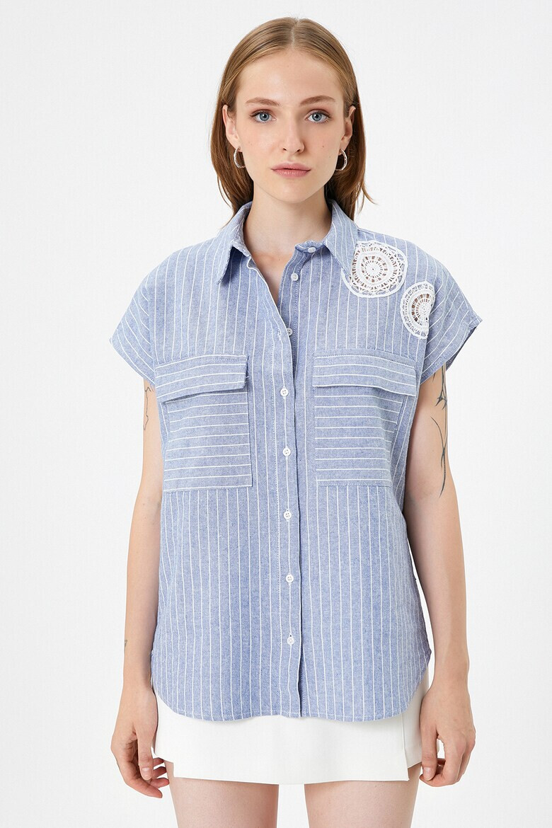 KOTON Риза с лен с къси ръкави - Pepit.bg