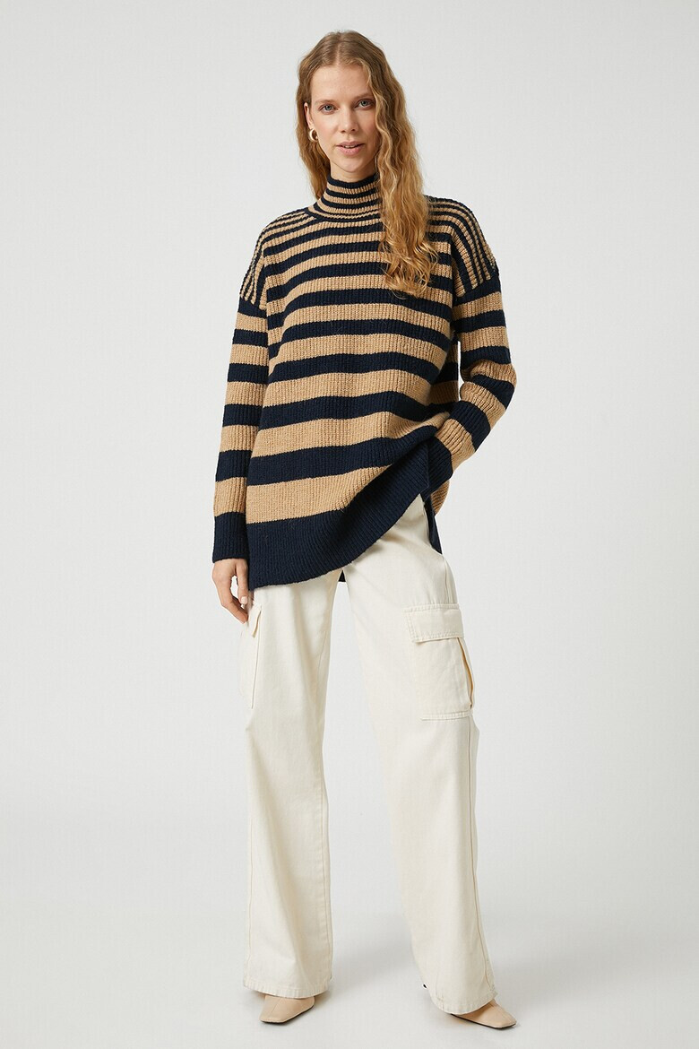 KOTON Уголемен пуловер на райе - Pepit.bg