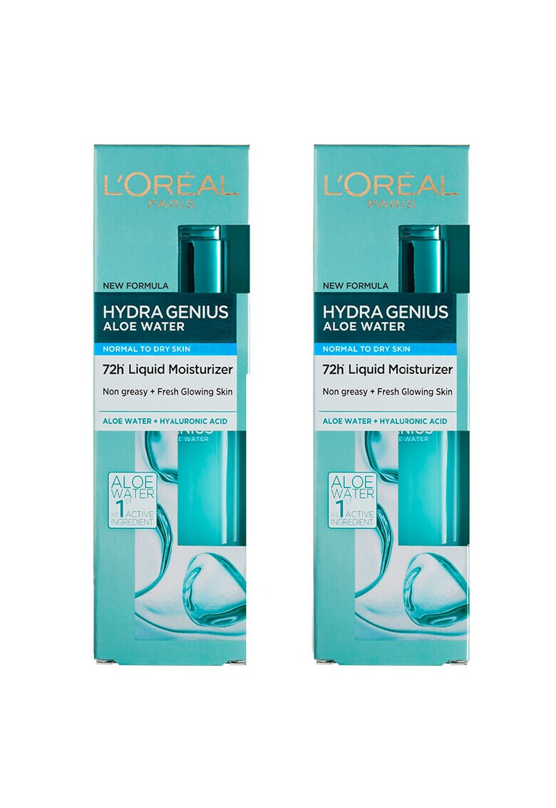 L'Oreal Paris Комплект : 2x Дневен крем флуид Hydra Genius за нормална-суха кожа 70 мл - Pepit.bg