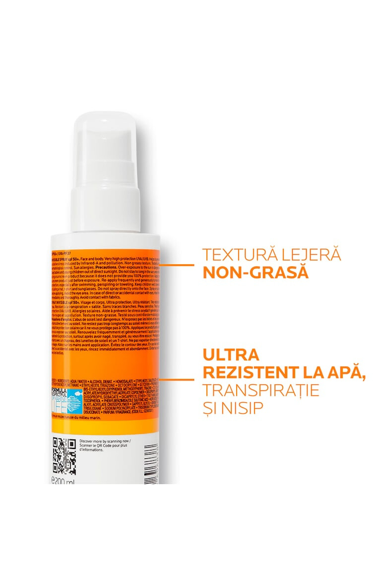 La Roche-Posay Слънцзащитен спрей ANTHELIOS SPF 50+ - За чувствителна кожа - Ултра-устойчив - С аромат - 200 мл - Pepit.bg