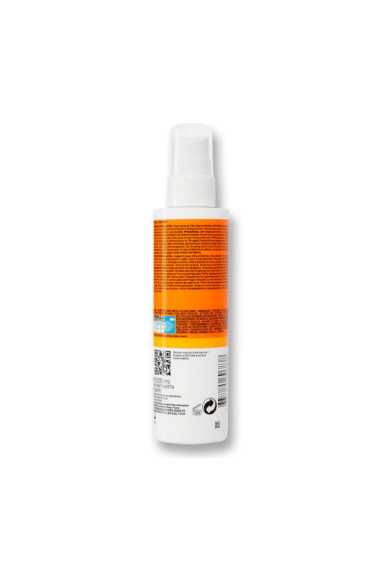 La Roche-Posay Слънцзащитен спрей ANTHELIOS SPF 50+ - За чувствителна кожа - Ултра-устойчив - С аромат - 200 мл - Pepit.bg