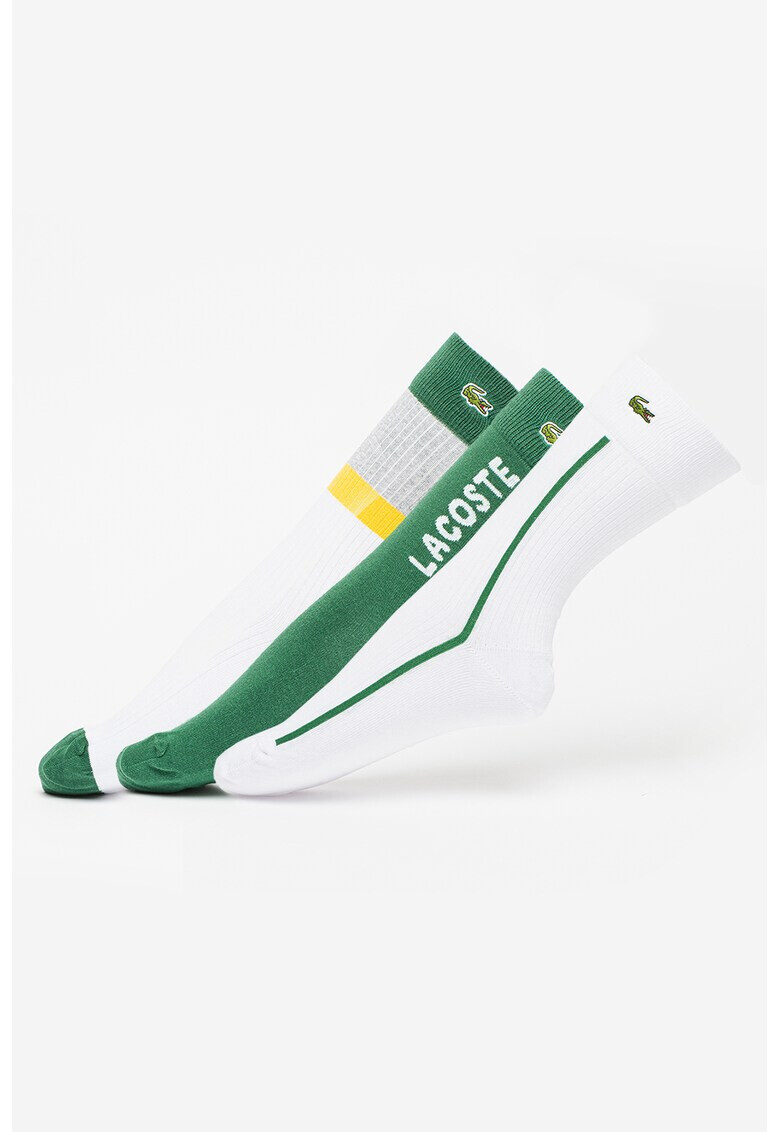 Lacoste Чорапи с цветен блок - 3 чифта - Pepit.bg