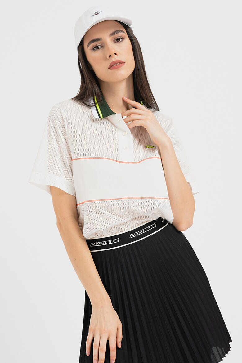 Lacoste Мрежеста тениска с яка - Pepit.bg
