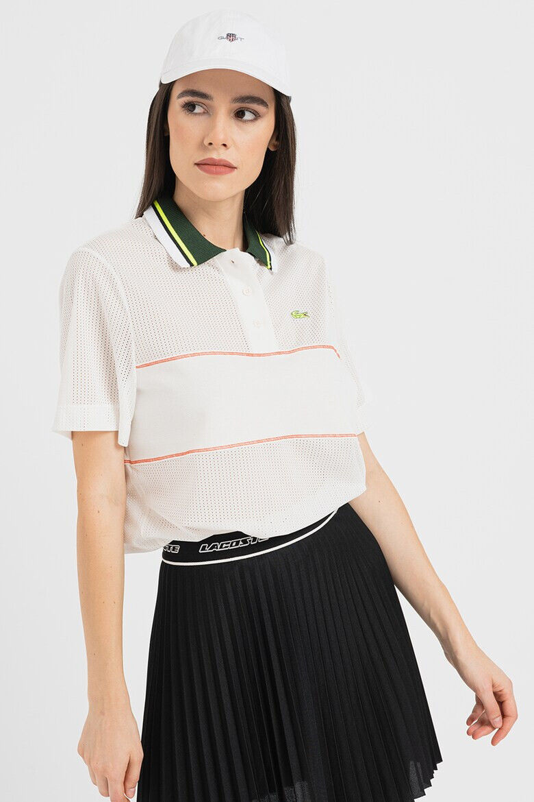 Lacoste Мрежеста тениска с яка - Pepit.bg