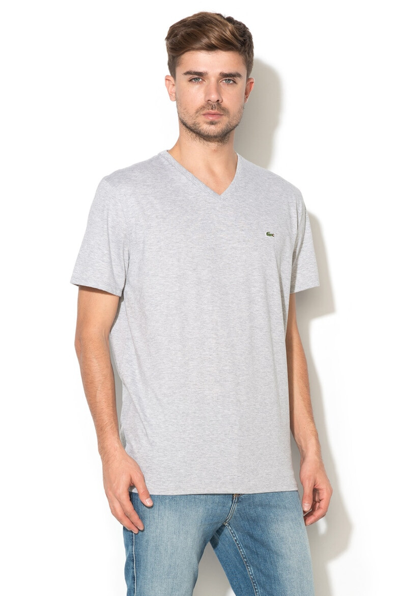 Lacoste Памучна тениска с шпиц - Pepit.bg