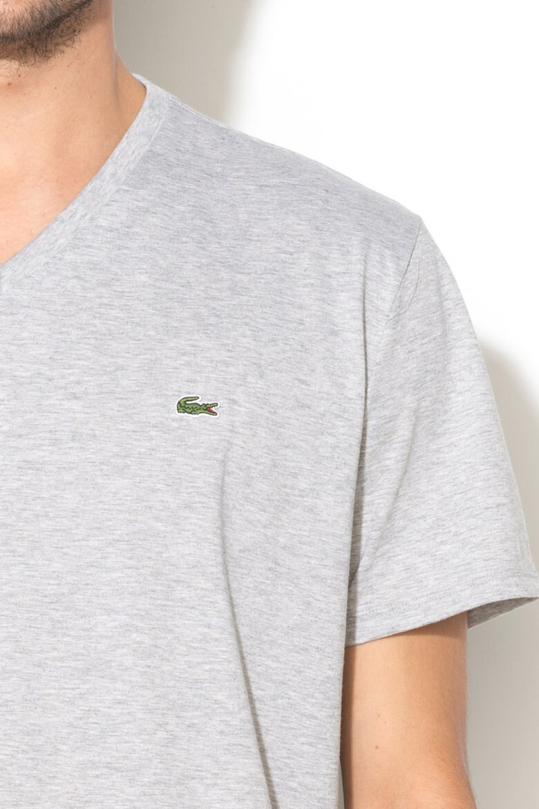 Lacoste Памучна тениска с шпиц - Pepit.bg