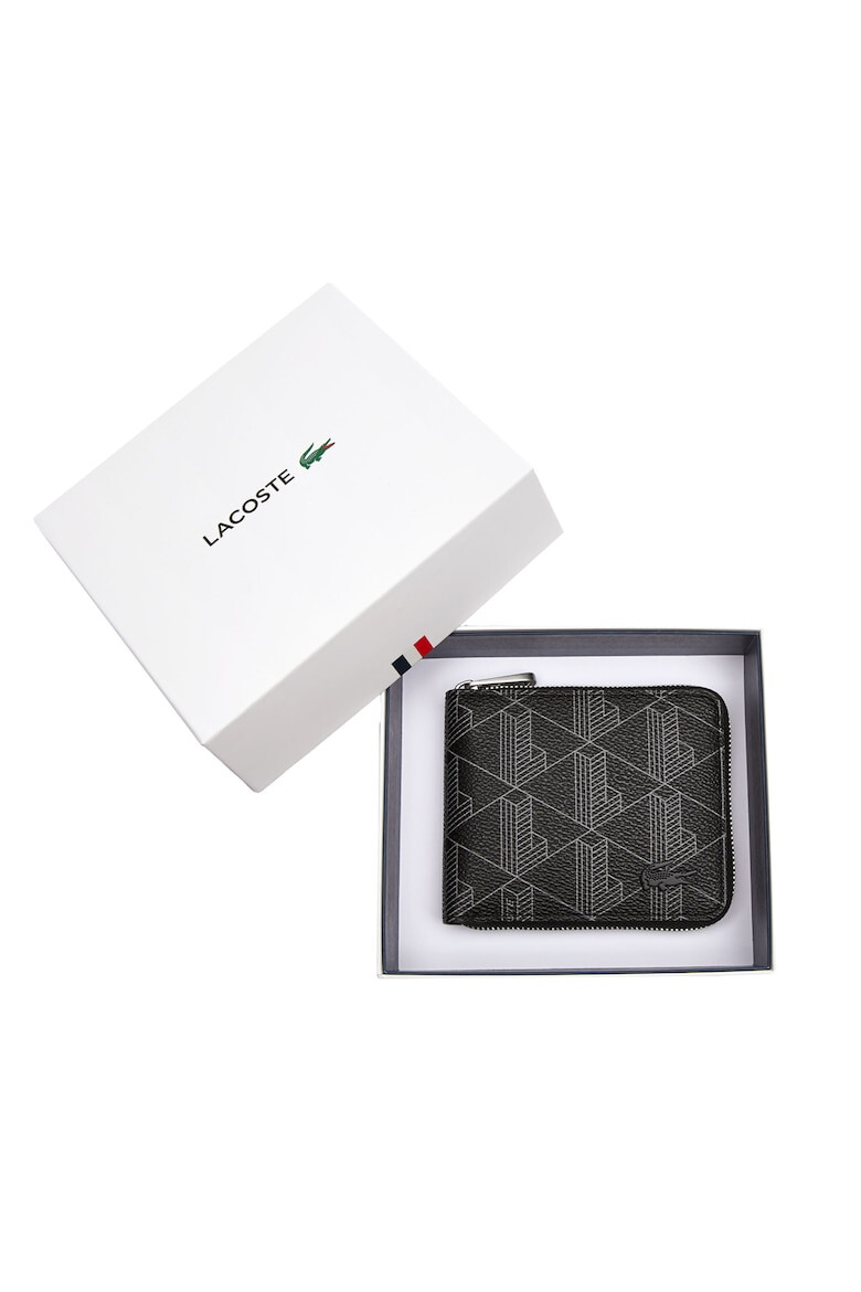 Lacoste Портфейл с цип и десен с монограм - Черен - Pepit.bg