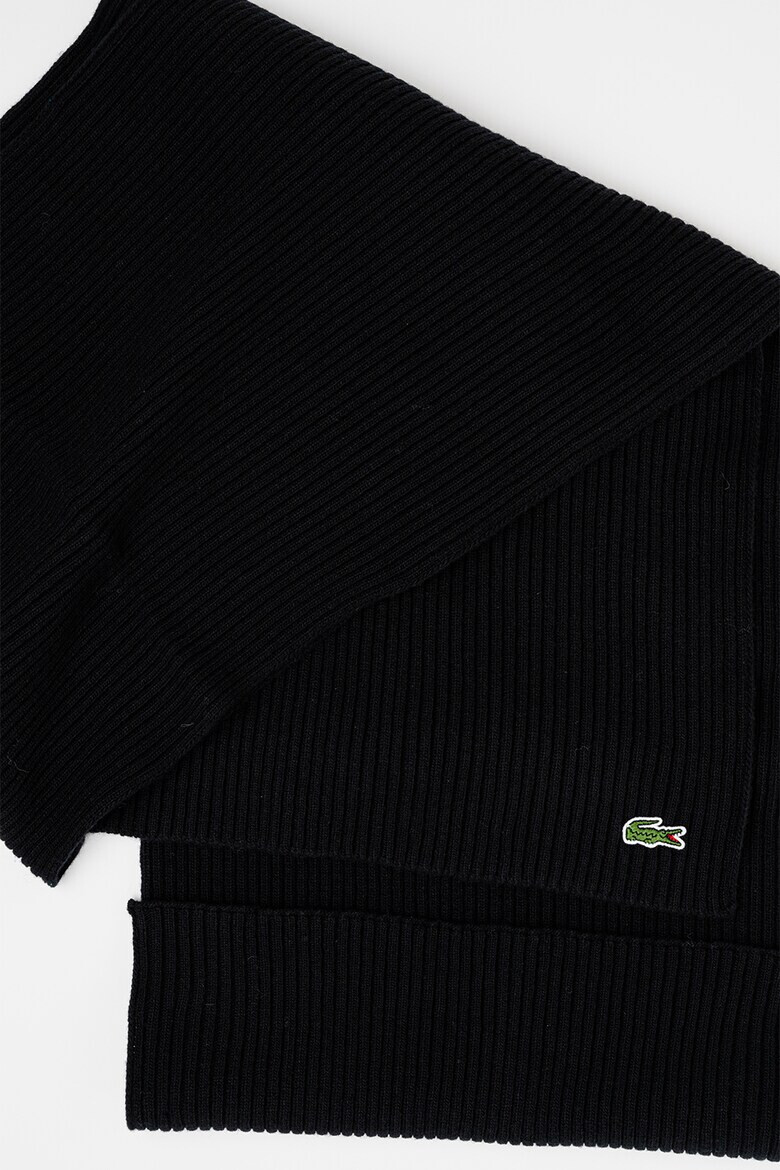 Lacoste Унисекс вълнен шал - Черен - Pepit.bg