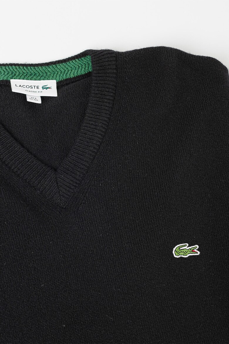 Lacoste Вълнен пуловер с шпиц - Pepit.bg