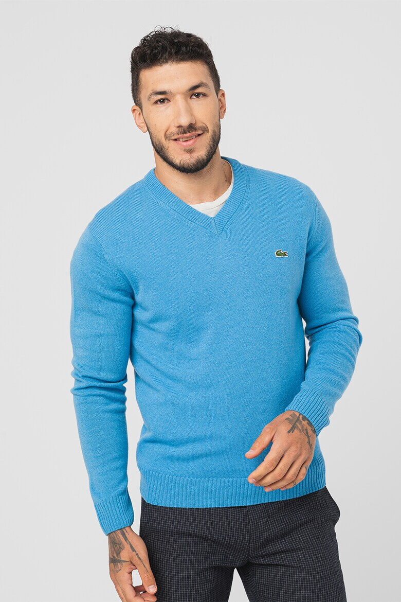 Lacoste Вълнен пуловер с шпиц - Pepit.bg