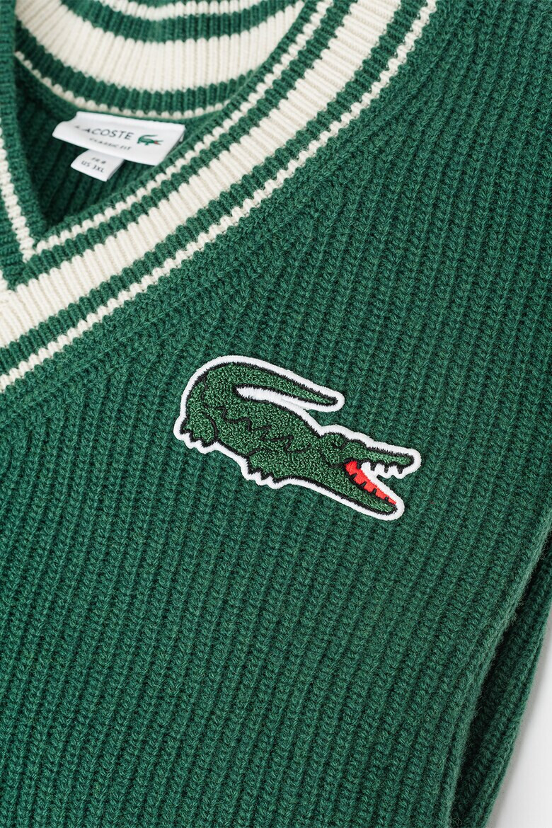 Lacoste Вълнен пуловер с шпиц - Pepit.bg