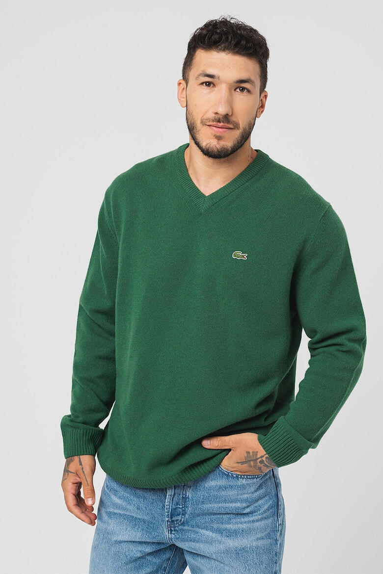 Lacoste Вълнен пуловер с шпиц - Pepit.bg