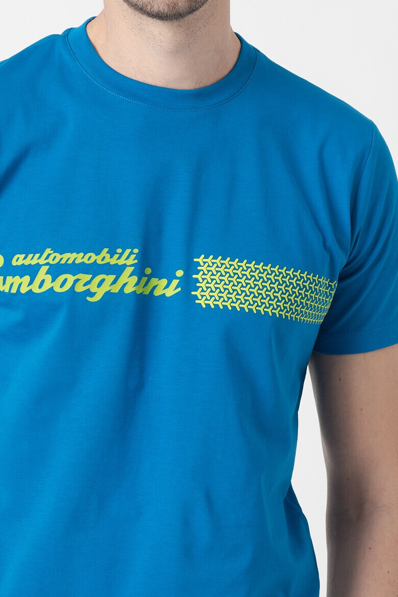 Lamborghini Тениска с овално деколте и лого - Pepit.bg