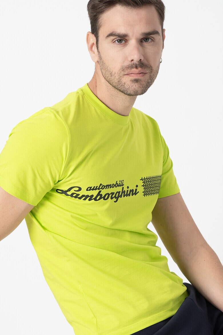 Lamborghini Тениска с овално деколте и лого - Pepit.bg