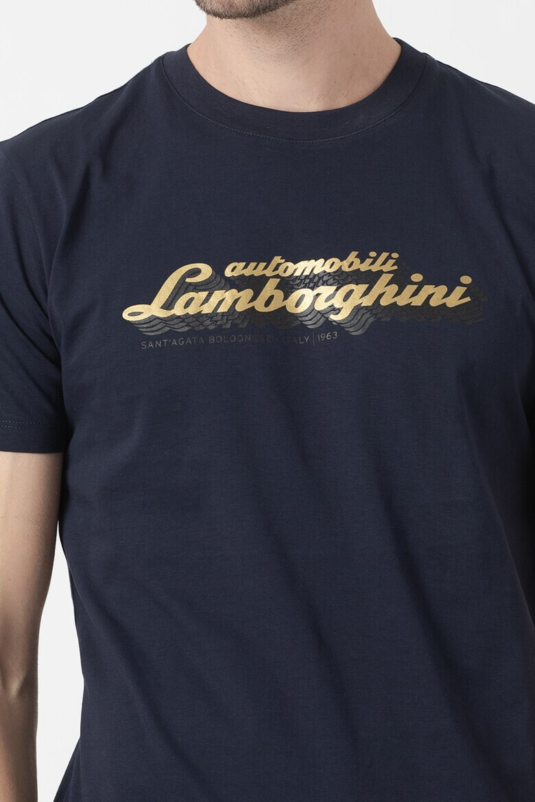 Lamborghini Тениска с овално деколте и лого - Pepit.bg