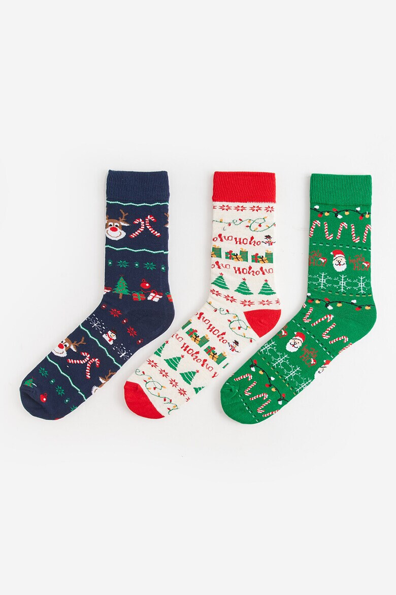 LC WAIKIKI Дълги чорапи с десен Christmas 3 чифта - Pepit.bg