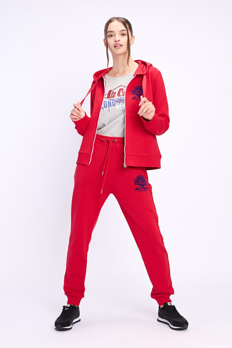 Lee Cooper Худи с цип и лого на гърдите - Pepit.bg