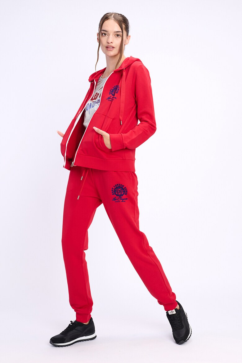 Lee Cooper Худи с цип и лого на гърдите - Pepit.bg