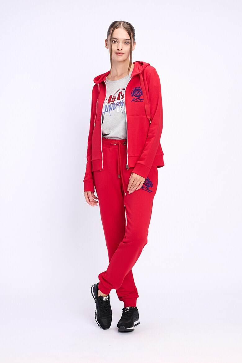 Lee Cooper Худи с цип и лого на гърдите - Pepit.bg
