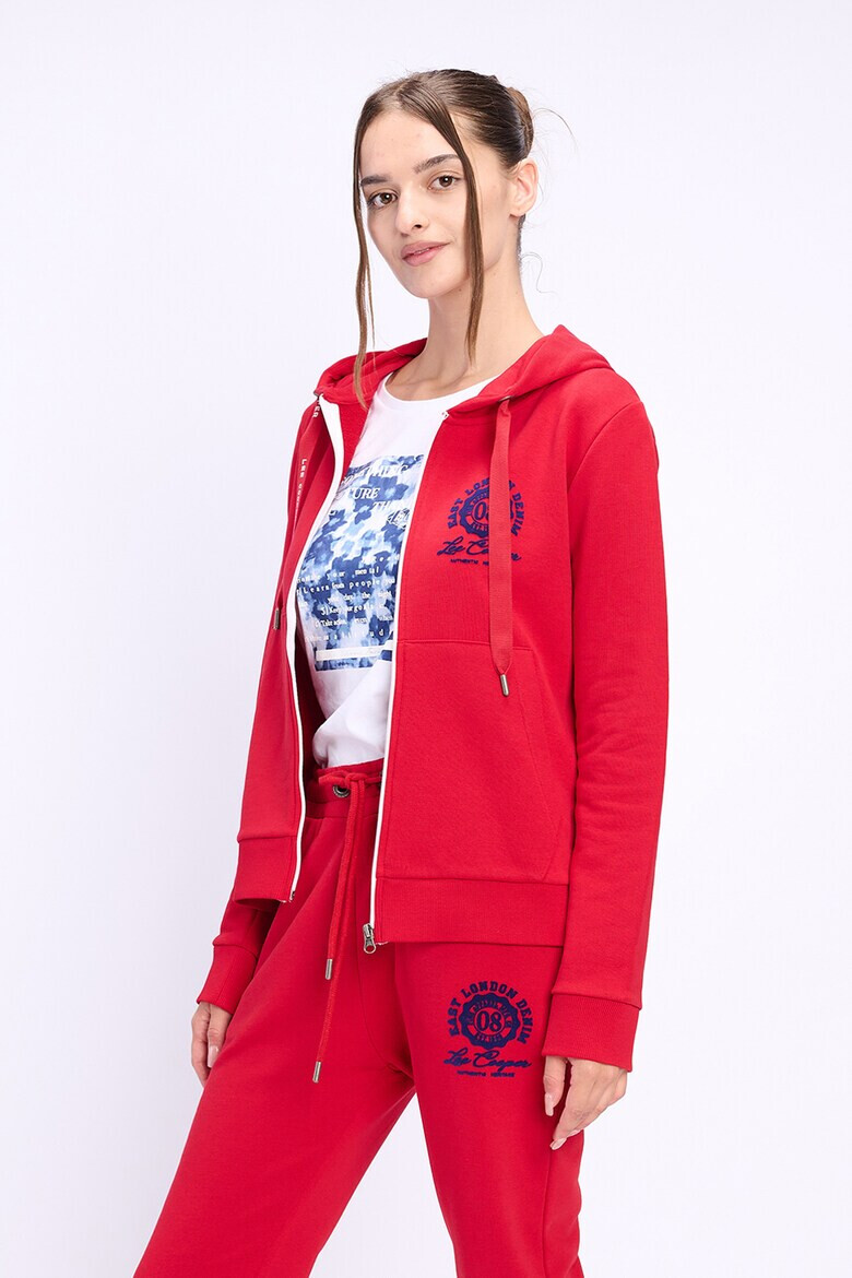 Lee Cooper Худи с цип и лого на гърдите - Pepit.bg