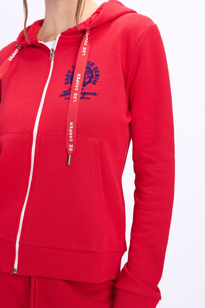 Lee Cooper Худи с цип и лого на гърдите - Pepit.bg