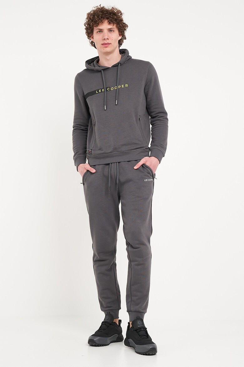 Lee Cooper Худи с лого и джобове с цип - Tъмносив - Pepit.bg