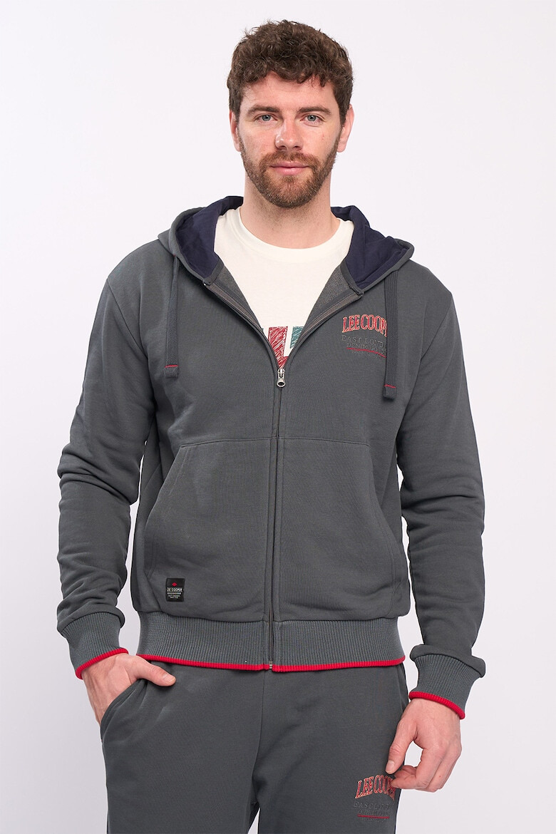 Lee Cooper Худи с цип и шарка на гърба - Pepit.bg