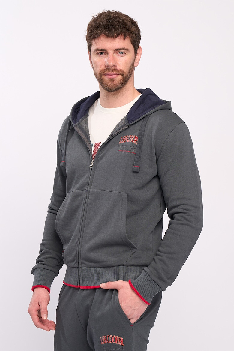 Lee Cooper Худи с цип и шарка на гърба - Pepit.bg