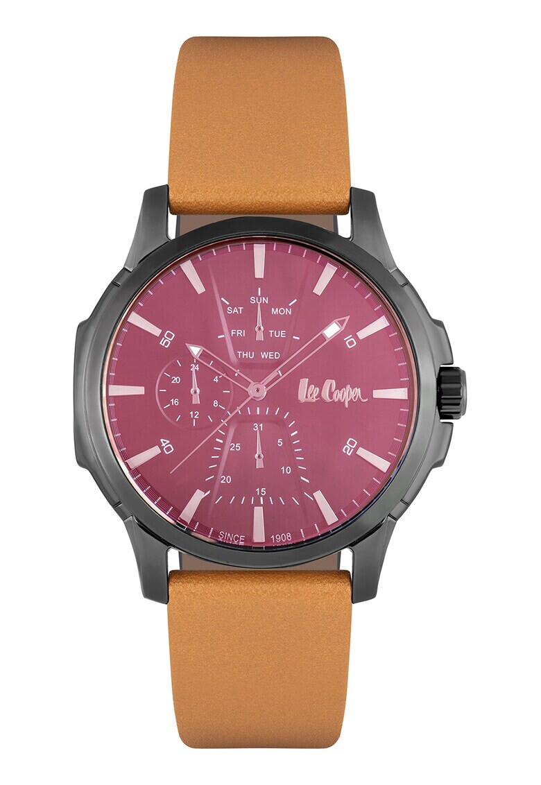 Lee Cooper Мултифункционален часовник с кожена каишка - Pepit.bg